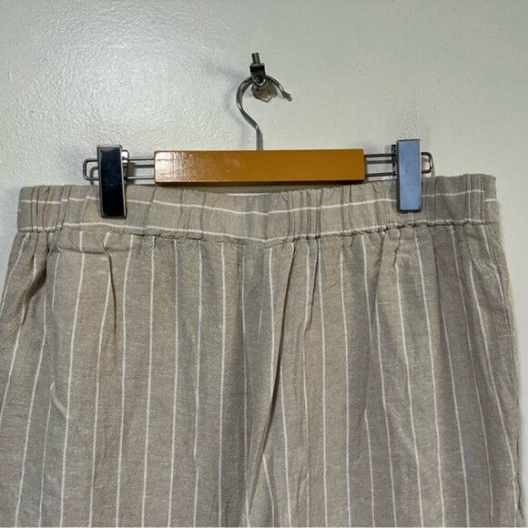 Joie Wide-Leg Linen Blend Pants - Beige Stripe (US L) - Picture 12 of 13